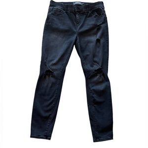 Torrid Premium Bombshell Skinny Black Stretch Jeans Distressed